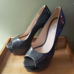 Authentic Prada Patent Leather Platform Pumps